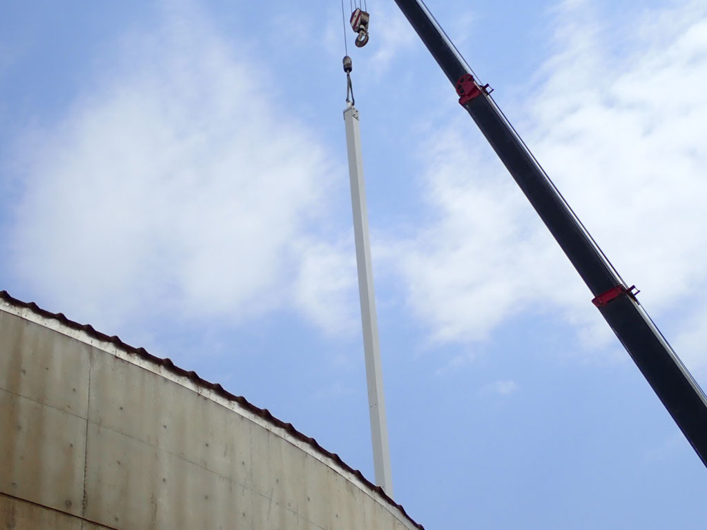 FRP post crane lift construction potable water reservoir | TAG Diving